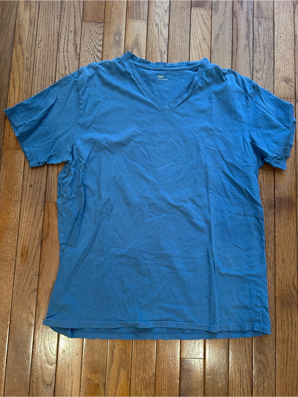 GAP Men's Short Sleeve V-Neck T-Shirt - Teal Blue